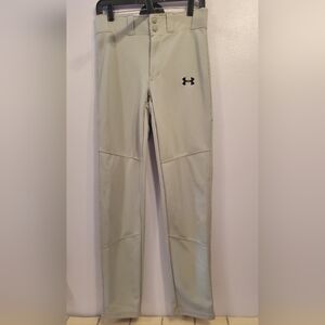 Boy's Under Armour Heat Gear Baseball Pant Straight Leg Gray Size Large